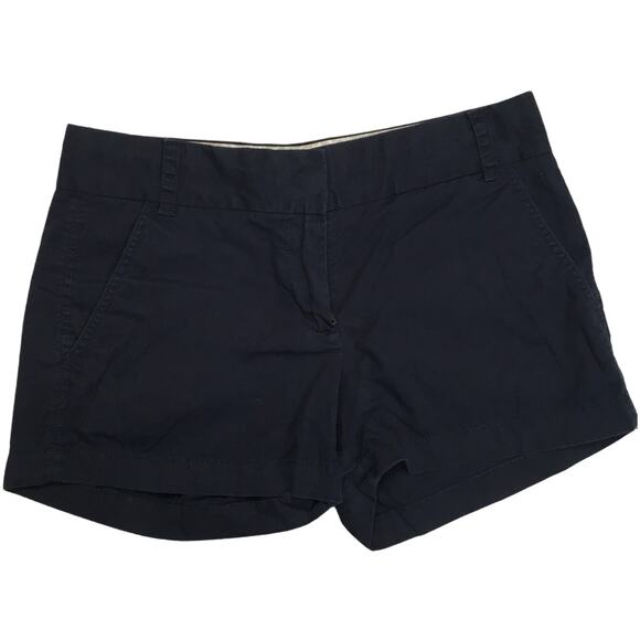J. Crew Broken-In Chino 3" Shorts Navy Blue Size 0 Women's Casual Flat Front - Picture 1 of 8